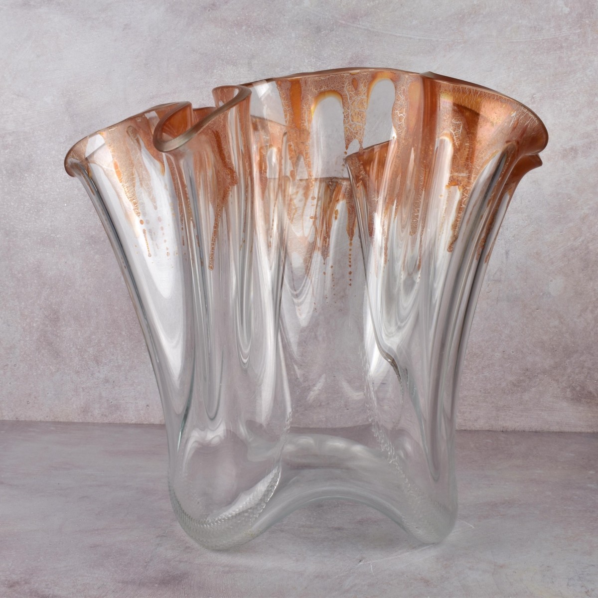 Italian Handkerchief Crystal Vase