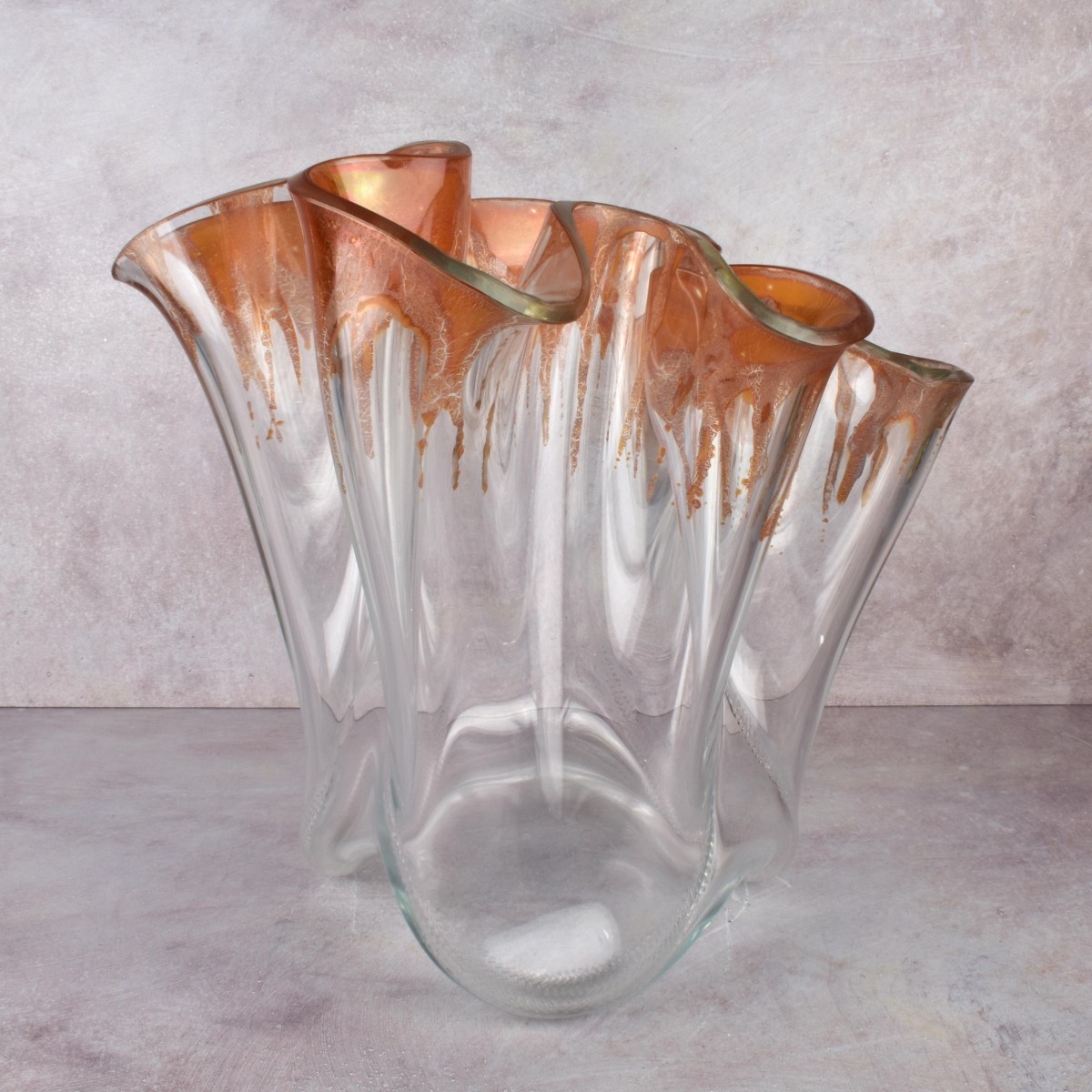 Italian Handkerchief Crystal Vase