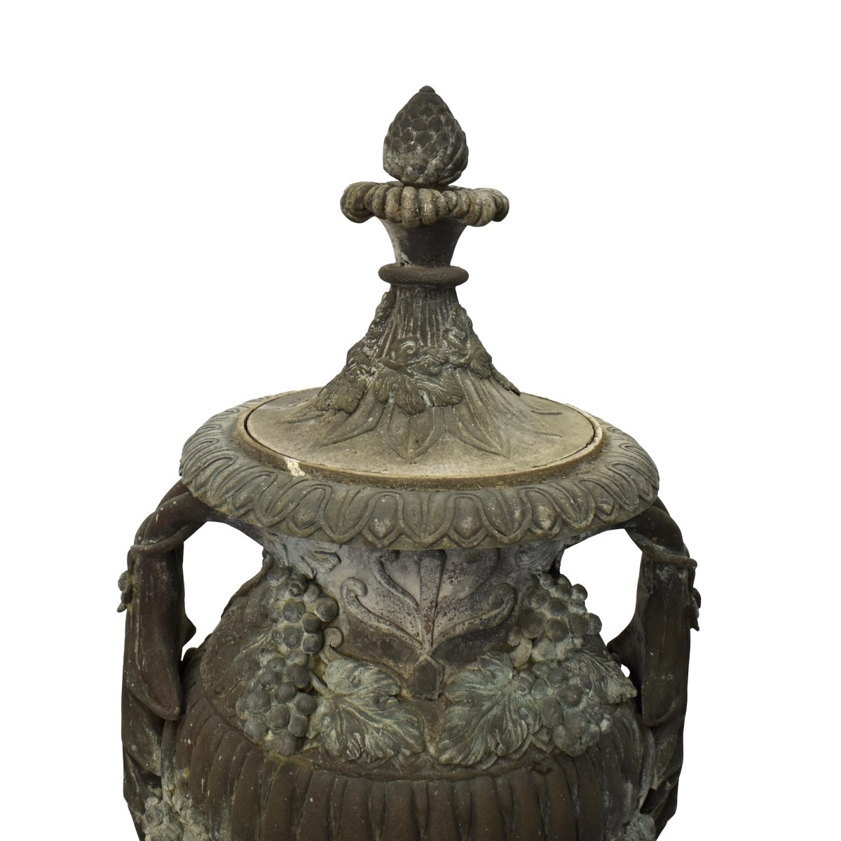 Large Outdoor Vintage Bronze Urn.