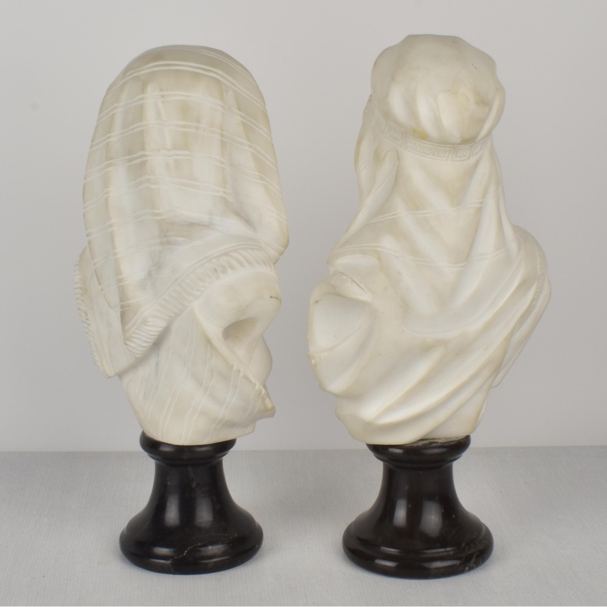 Vintage Pair of Reconstituted Marble Busts