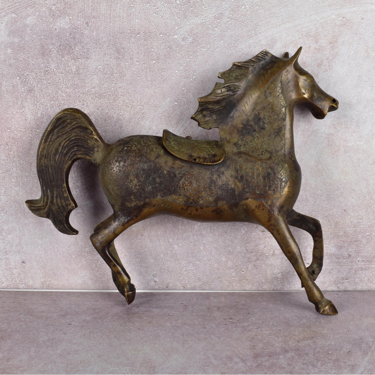 Antique Persian Sculpture of a Galloping Horse