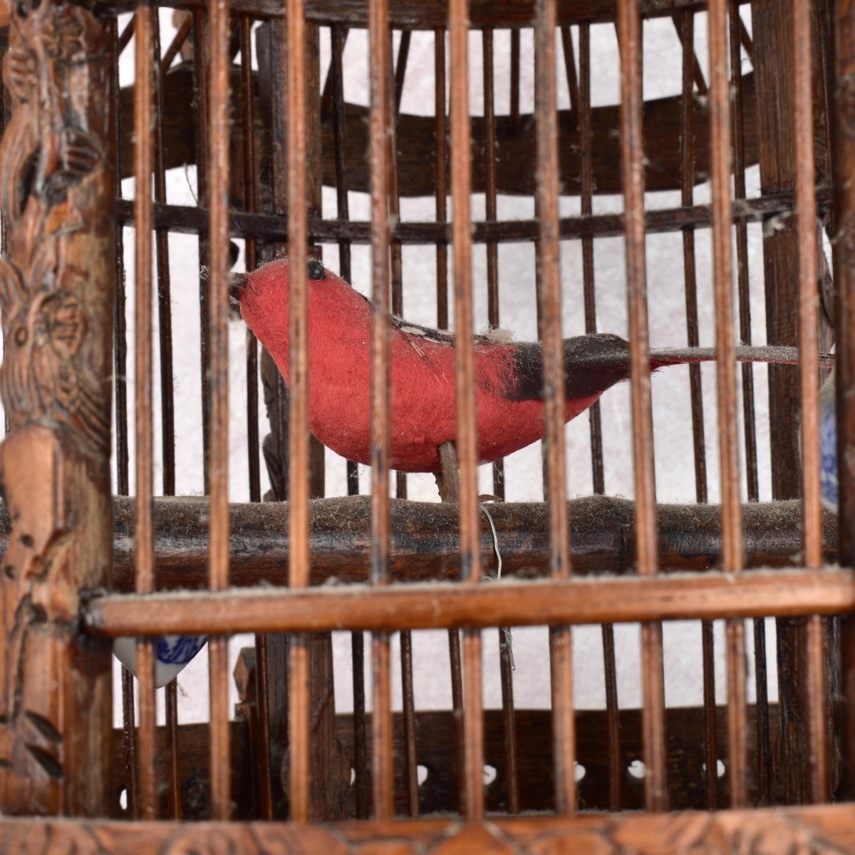 Vintage Chinese Two Tier Bamboo Birdcage