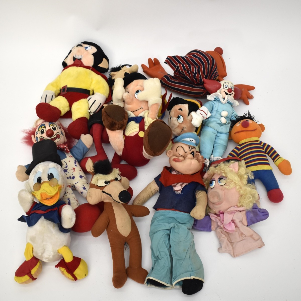 Box Lot of Vintage Toys, Plush Figures.