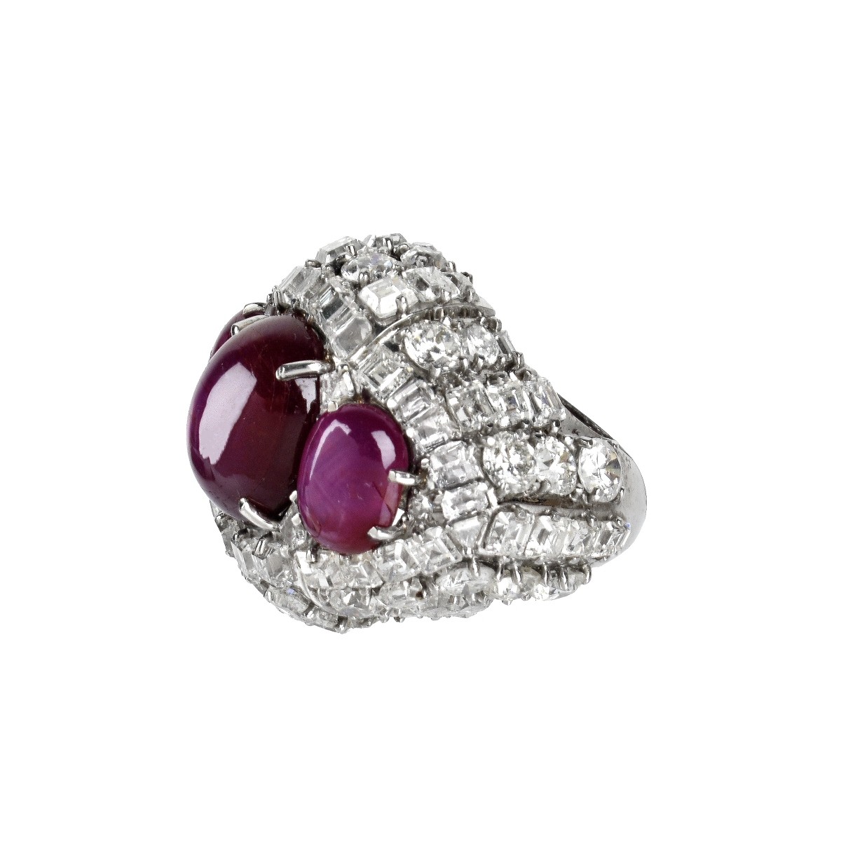 Burma Ruby, Diamond and Platinum Ring