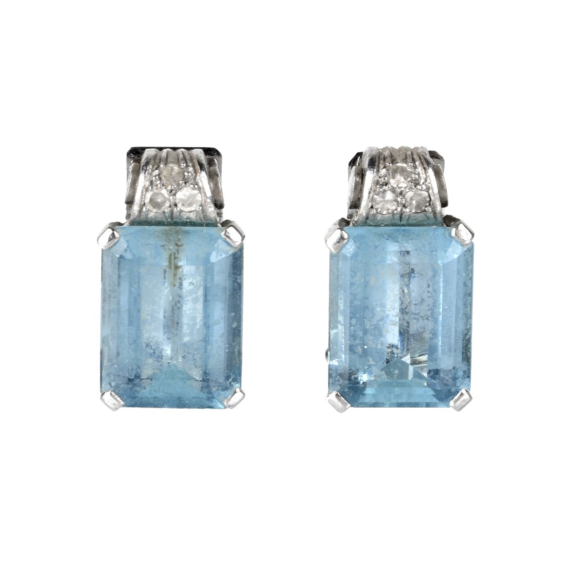 Aquamarine and 14K Earrings