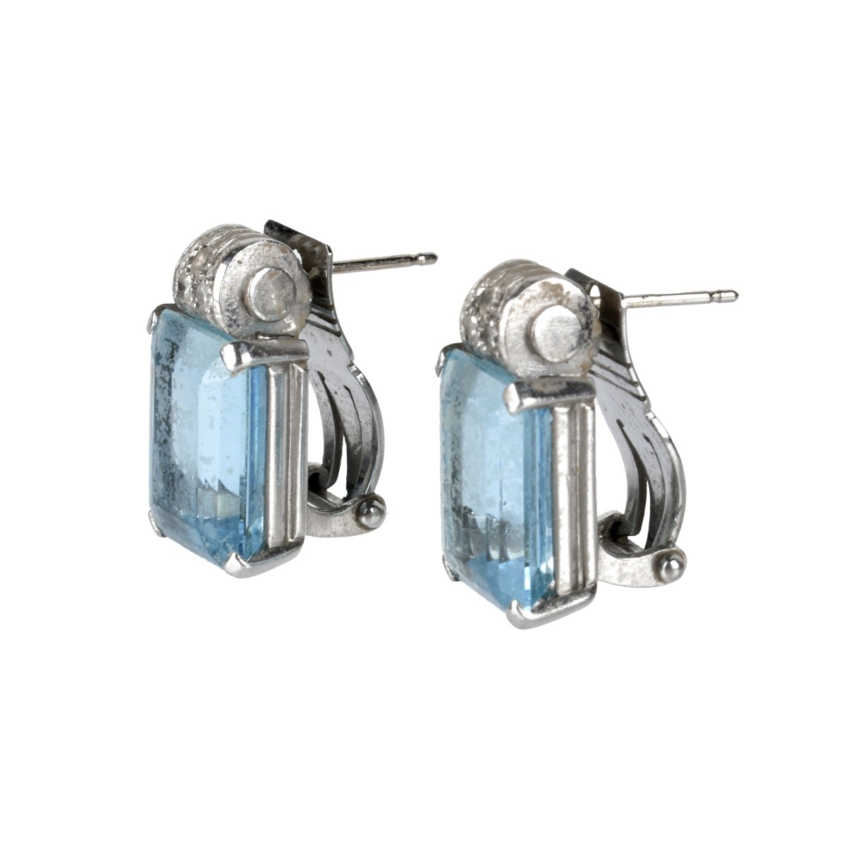 Aquamarine and 14K Earrings