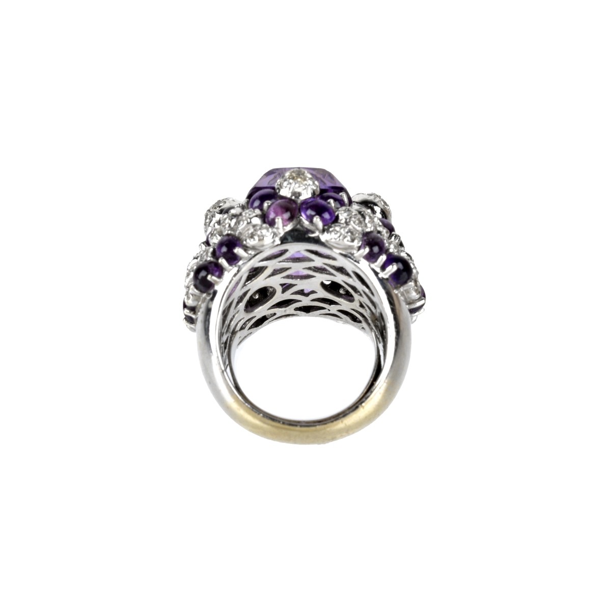 Amethyst, Diamond and 18K Ring