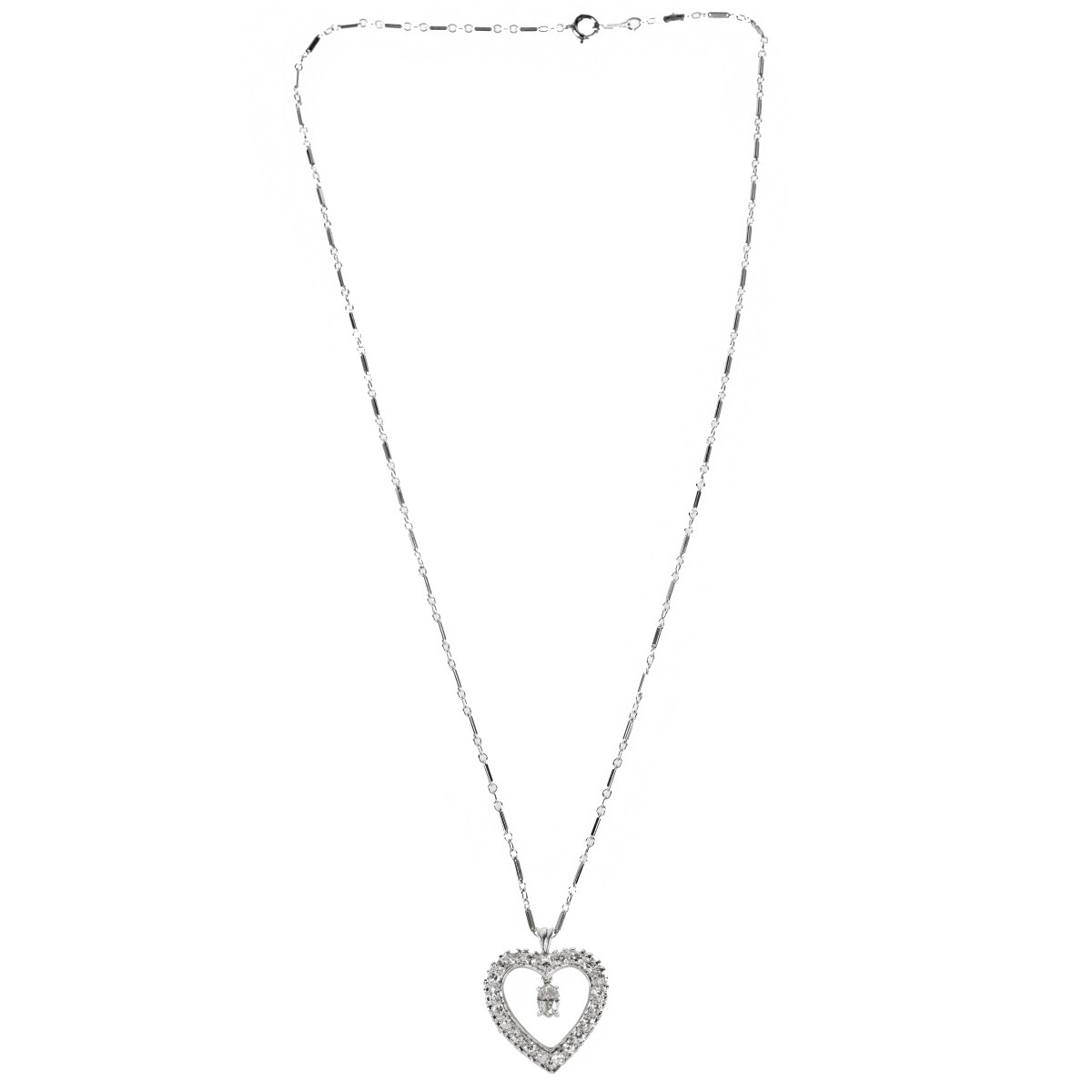 Diamond and 14K Pendant Necklace