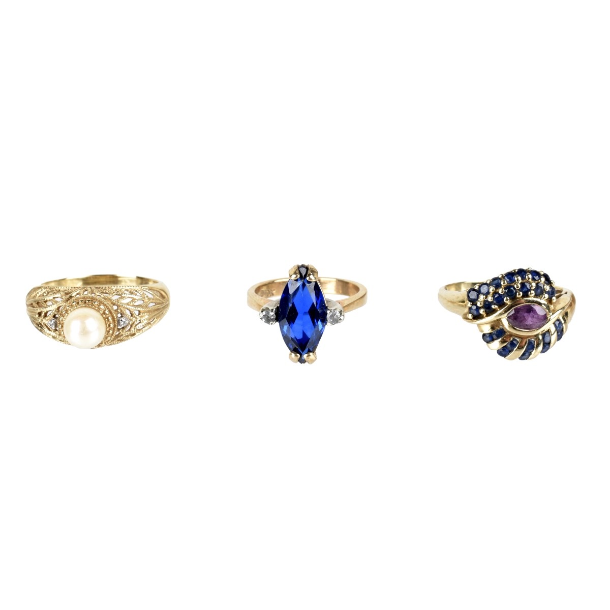 Gemstone and 10K Gold Rings