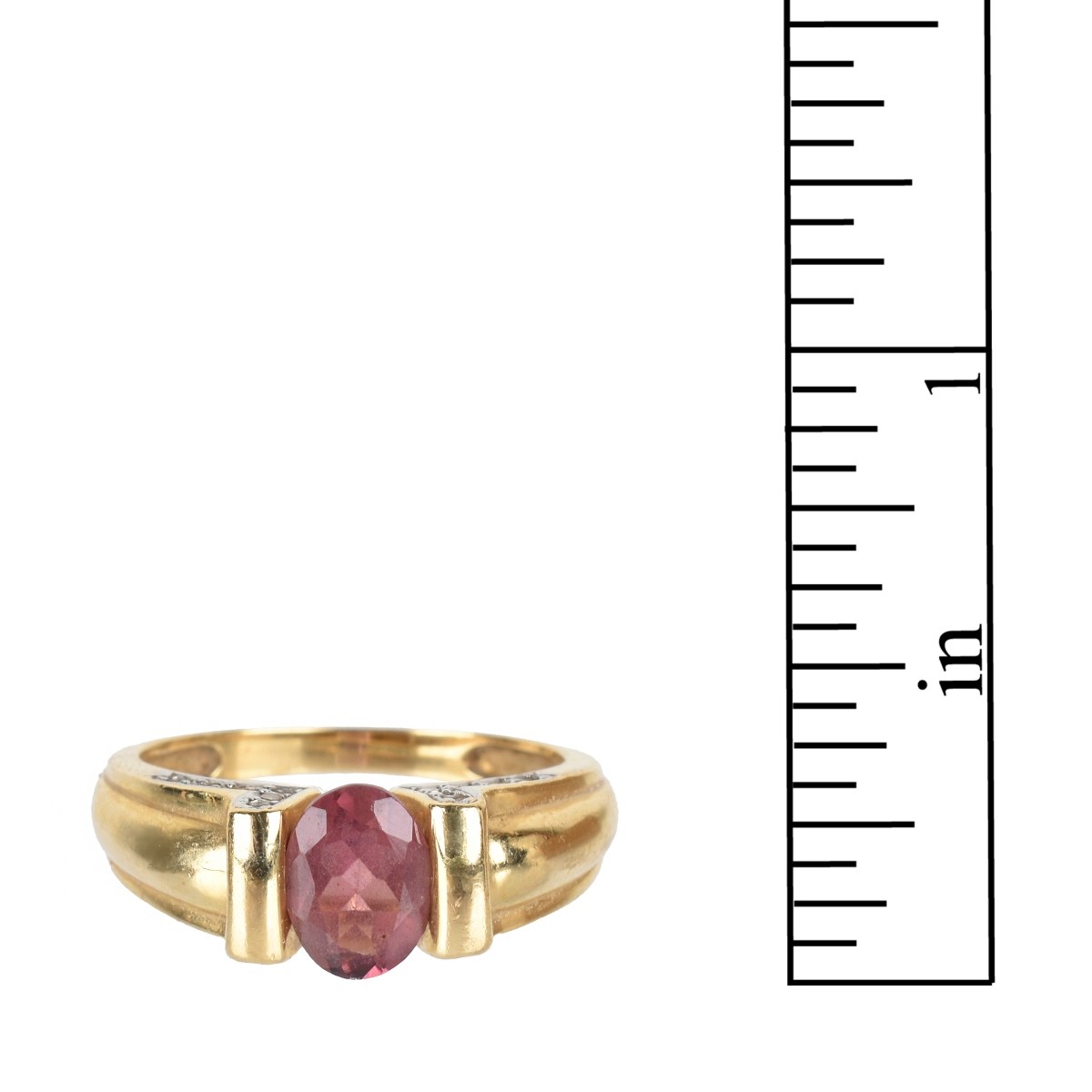 Tourmaline, Diamond and 14K Ring