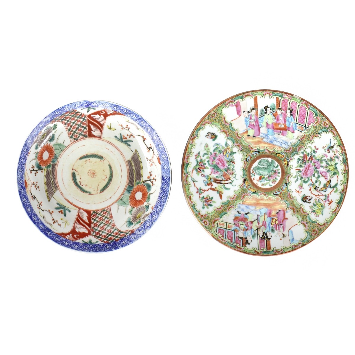 Asian Porcelain Plate and Bowl