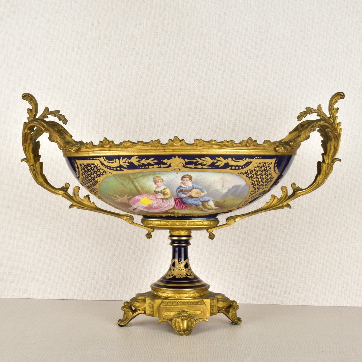 Sevres Style Oval Centerpiece Bowl