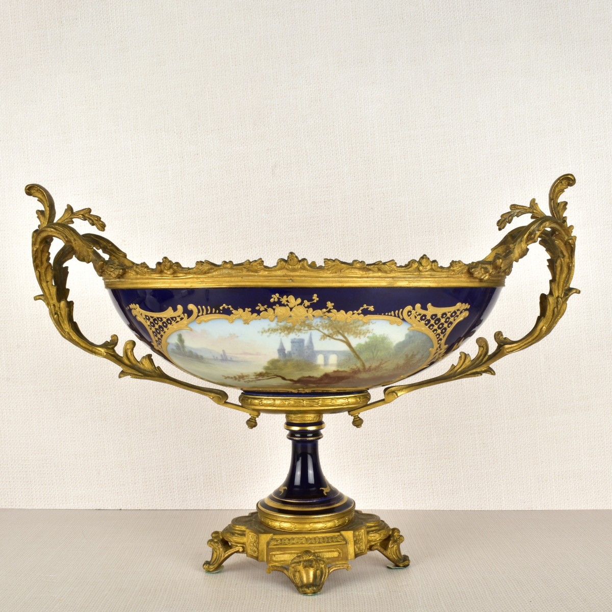 Sevres Style Oval Centerpiece Bowl