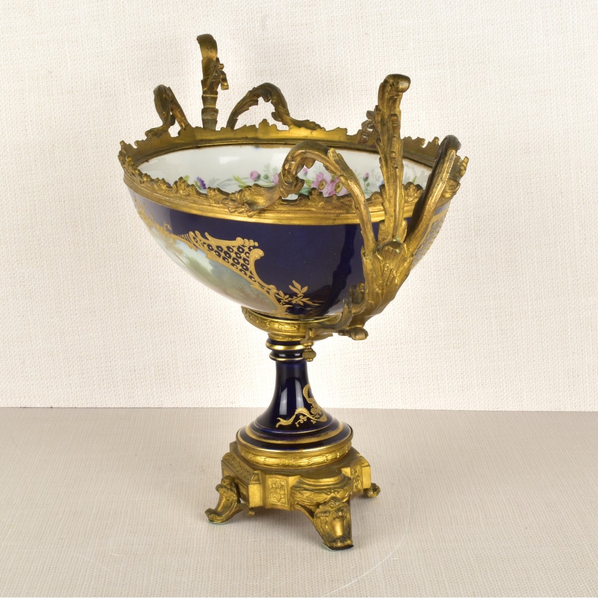 Sevres Style Oval Centerpiece Bowl