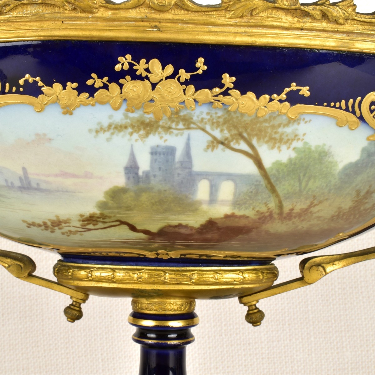 Sevres Style Oval Centerpiece Bowl