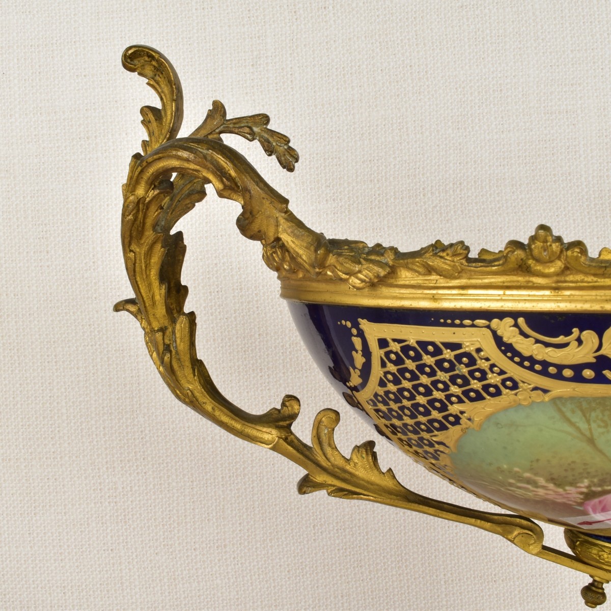 Sevres Style Oval Centerpiece Bowl