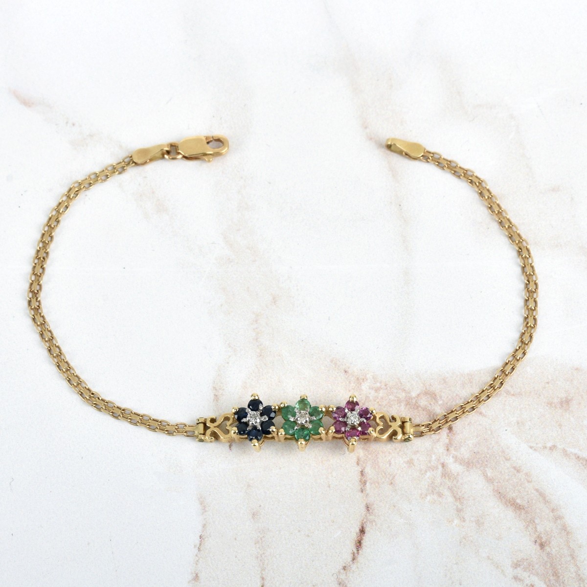 Gemstone and 14K Bracelet