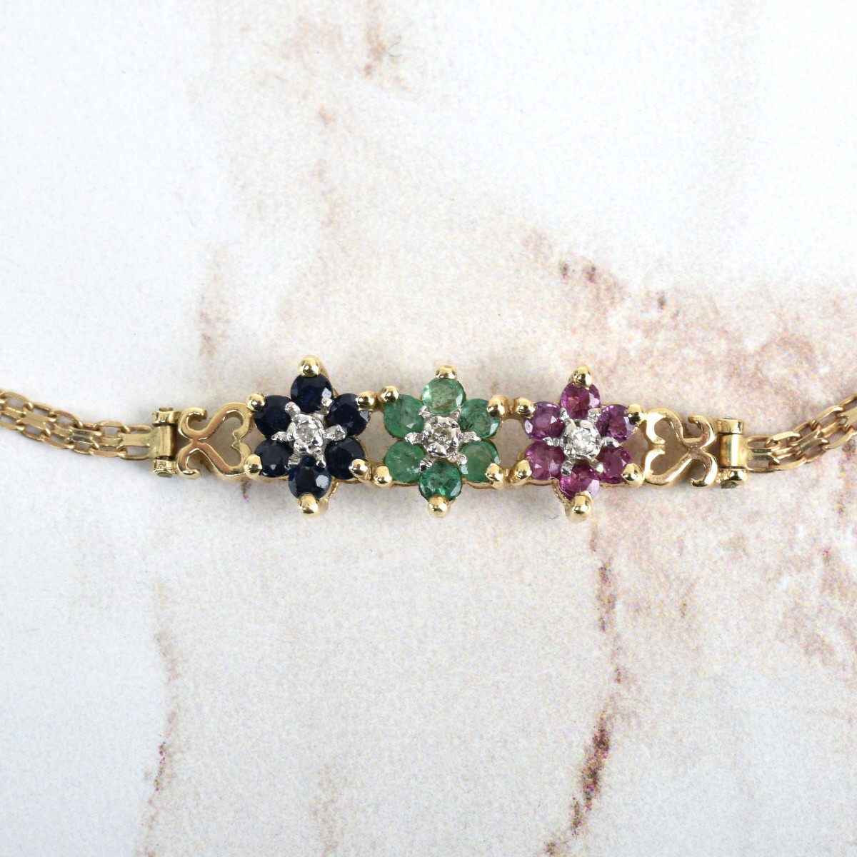 Gemstone and 14K Bracelet