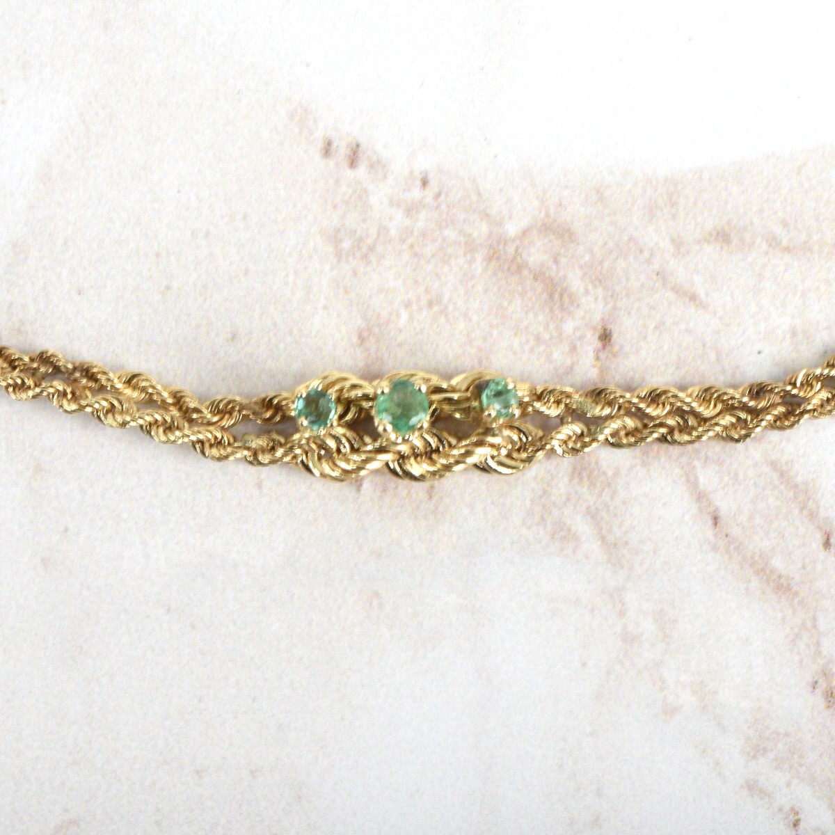 Emerald and 14K Bracelet