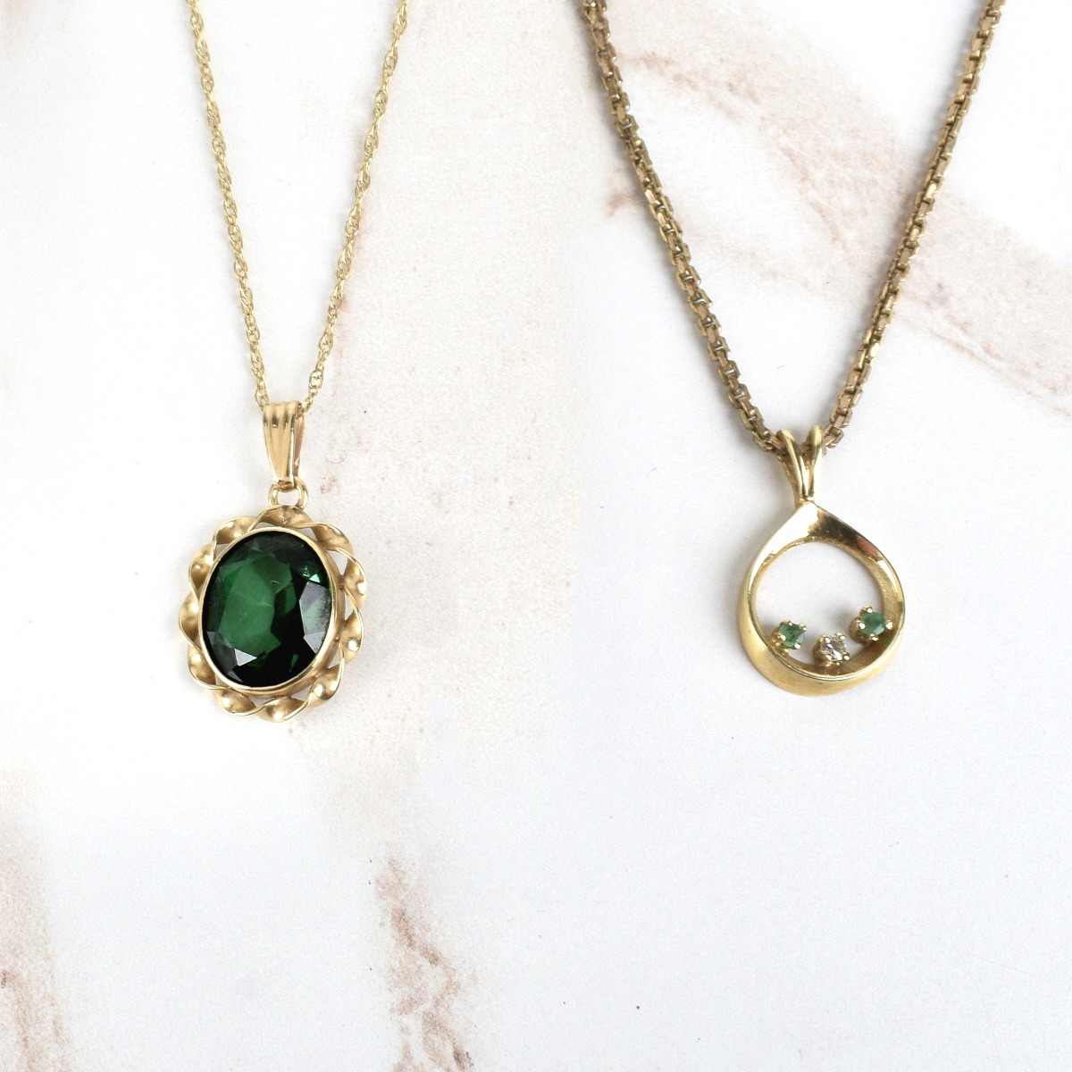 Gemstone and 14K Necklaces