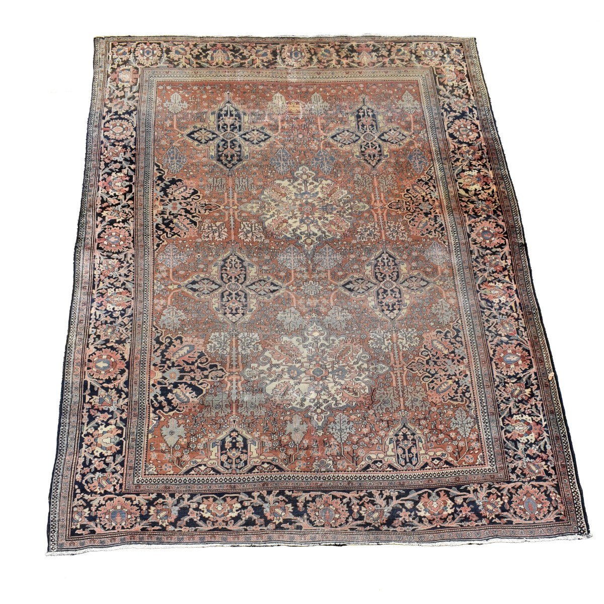 Antique Persian Heriz Wool Rug