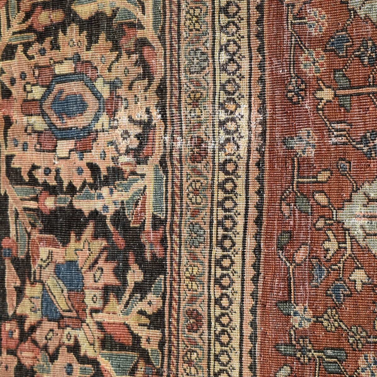 Antique Persian Heriz Wool Rug