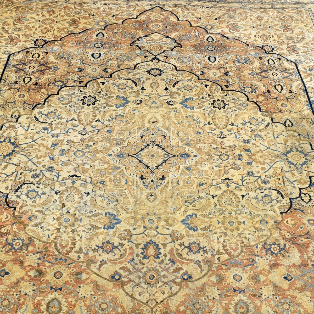 Semi-Antique Persian Tabriz Wool Rug