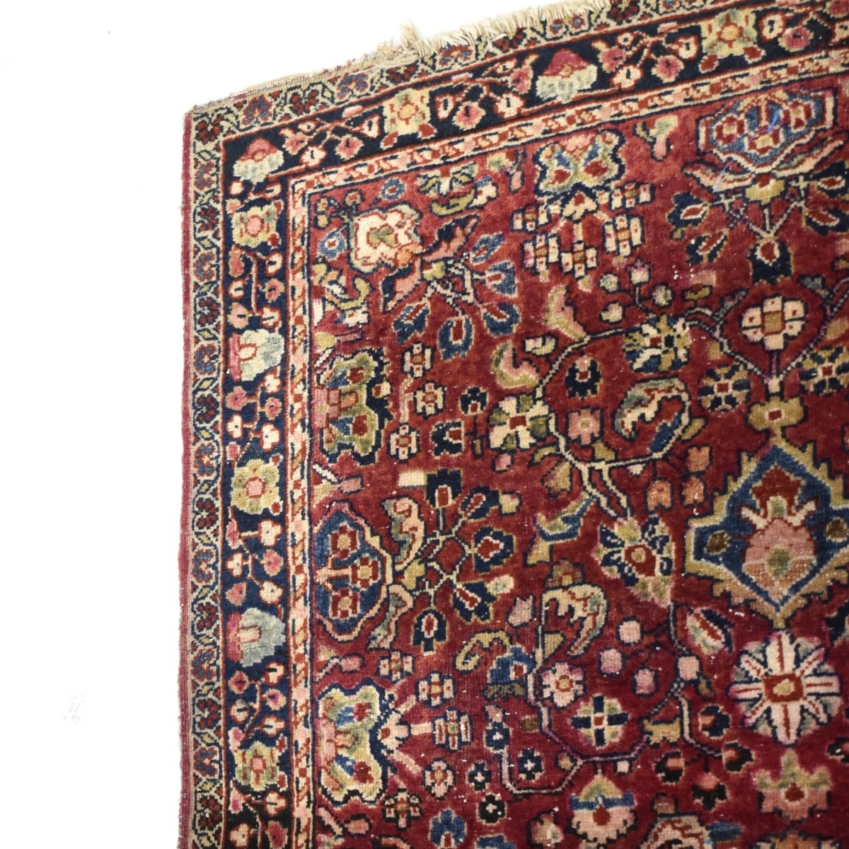 Semi-Antique Persian Mashad Wool Rug