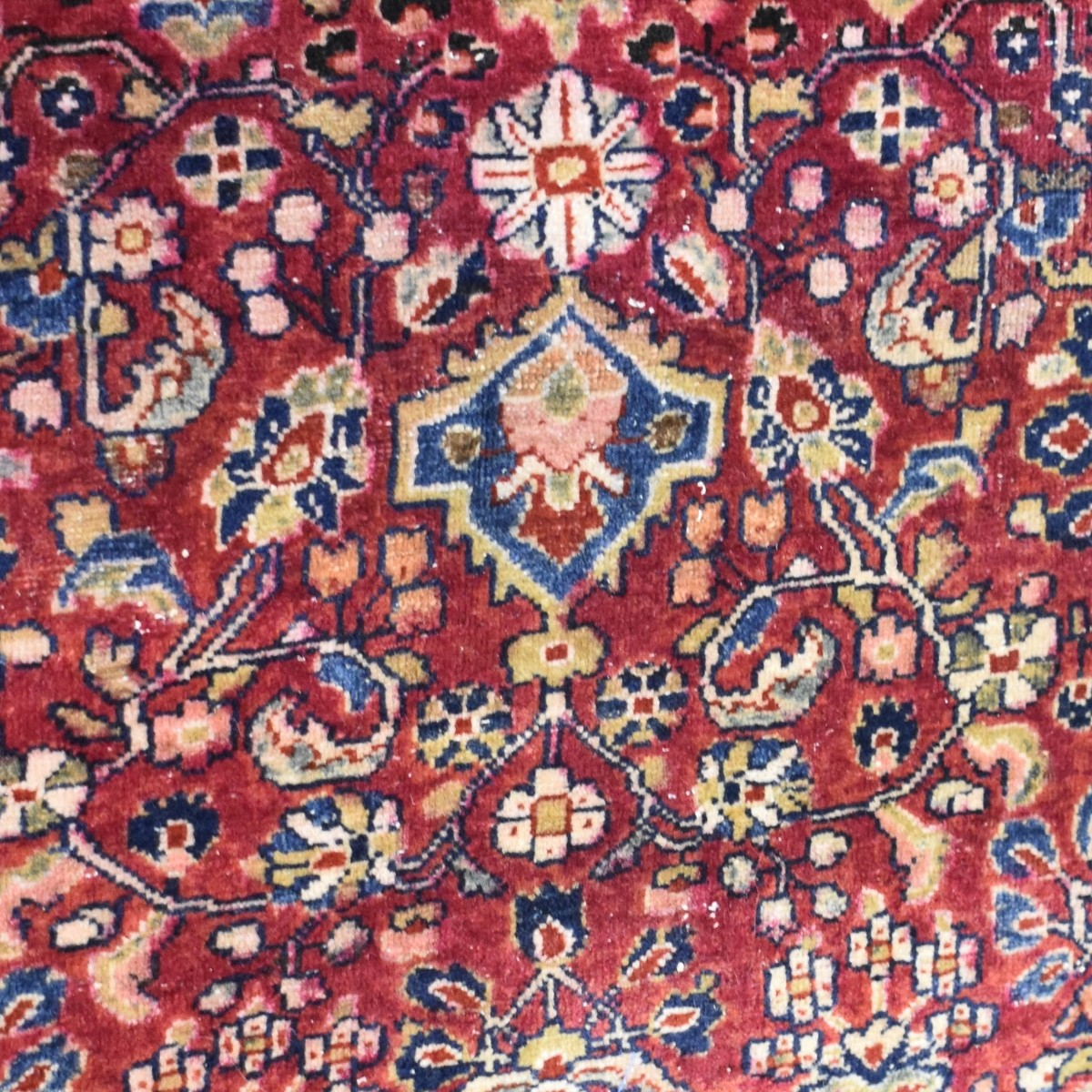 Semi-Antique Persian Mashad Wool Rug