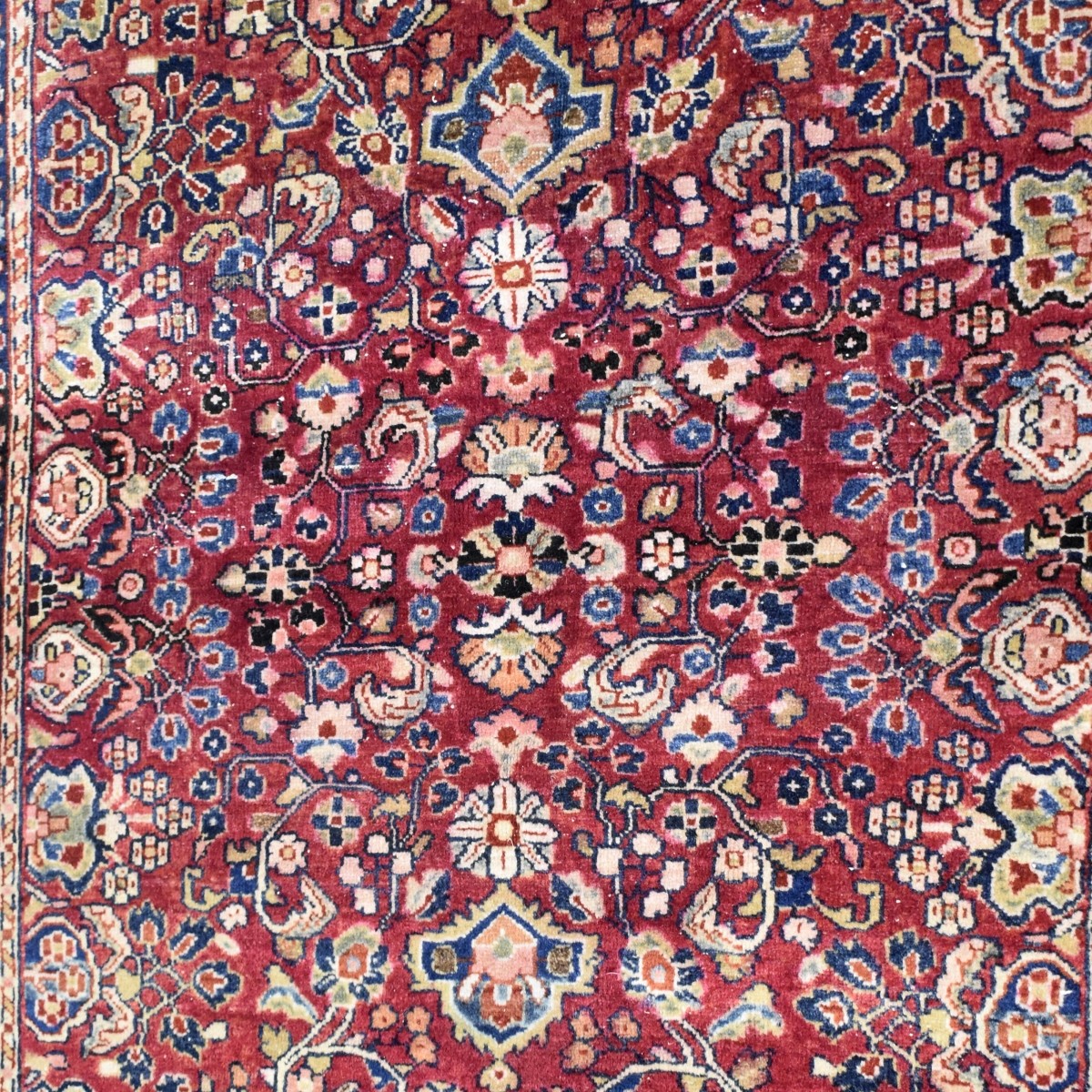 Semi-Antique Persian Mashad Wool Rug