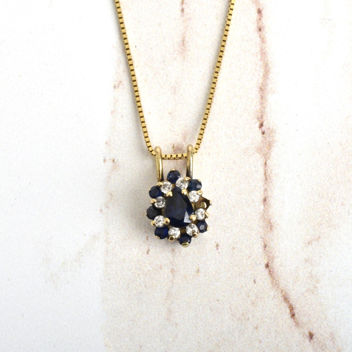 Sapphire, Diamond and 14K Necklace