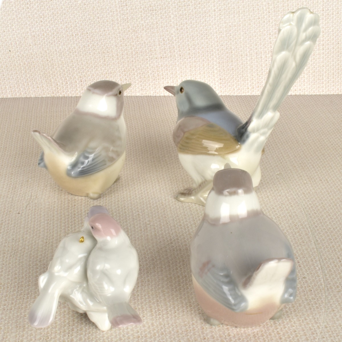 Four Lladro Porcelain Bird Figurines