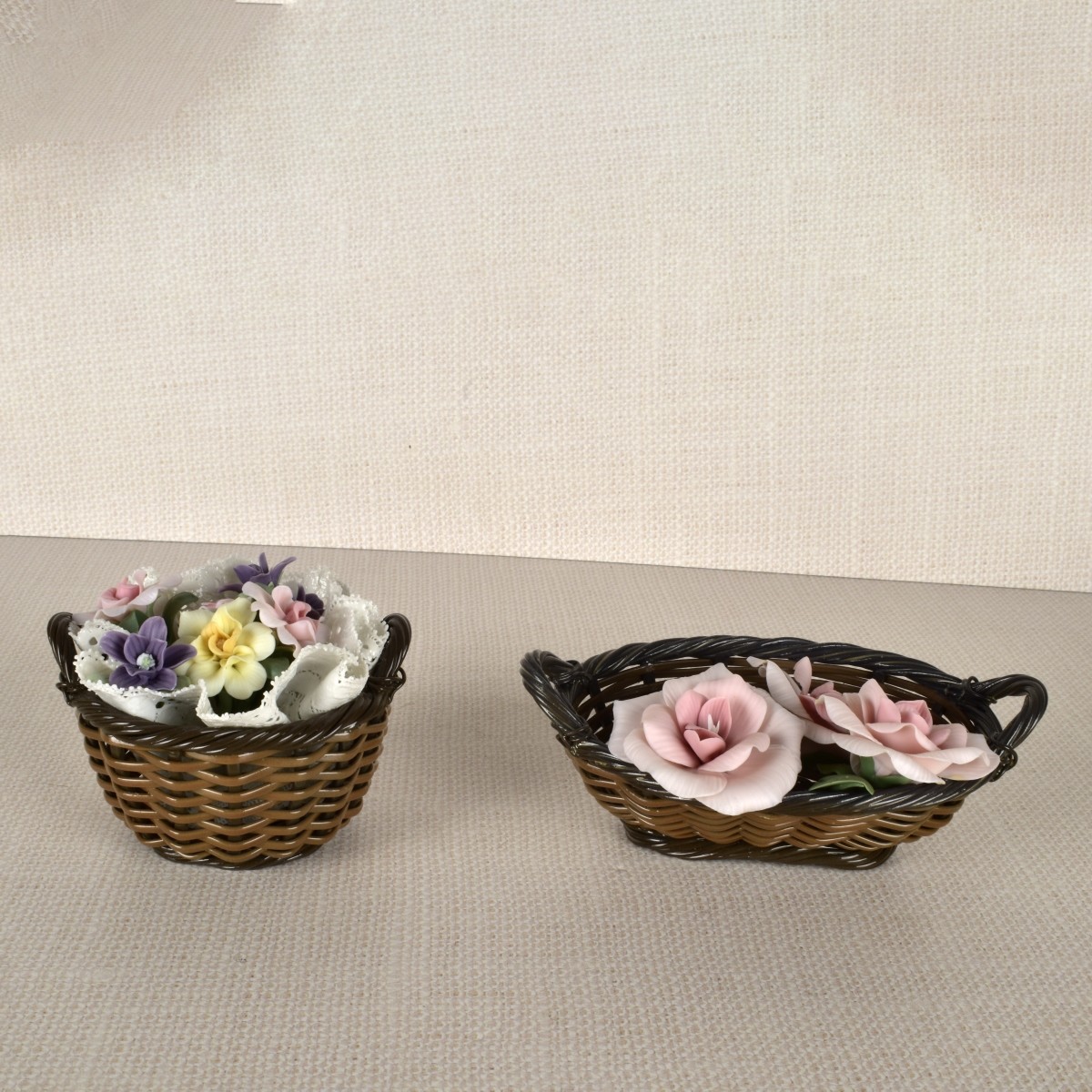 Four Porcelain Flower Baskets