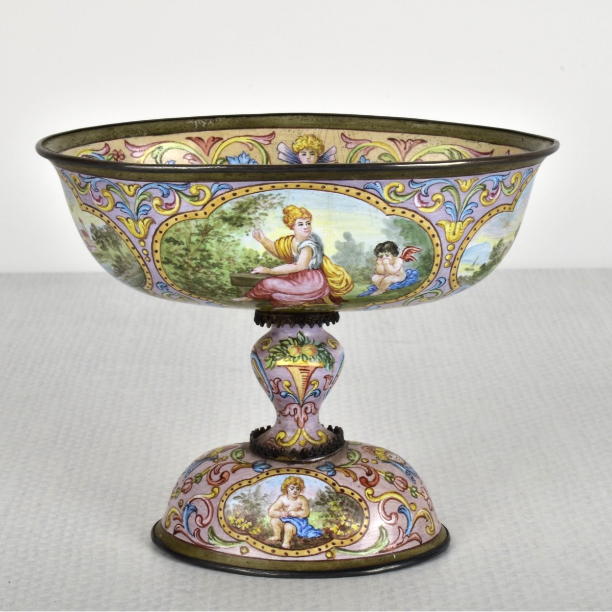 19th Century Viennese Enameled Compote