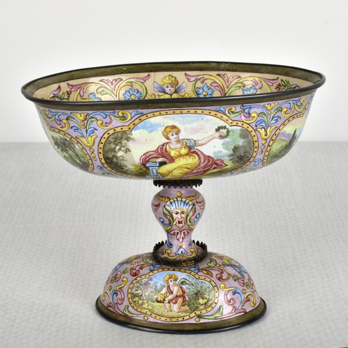 19th Century Viennese Enameled Compote