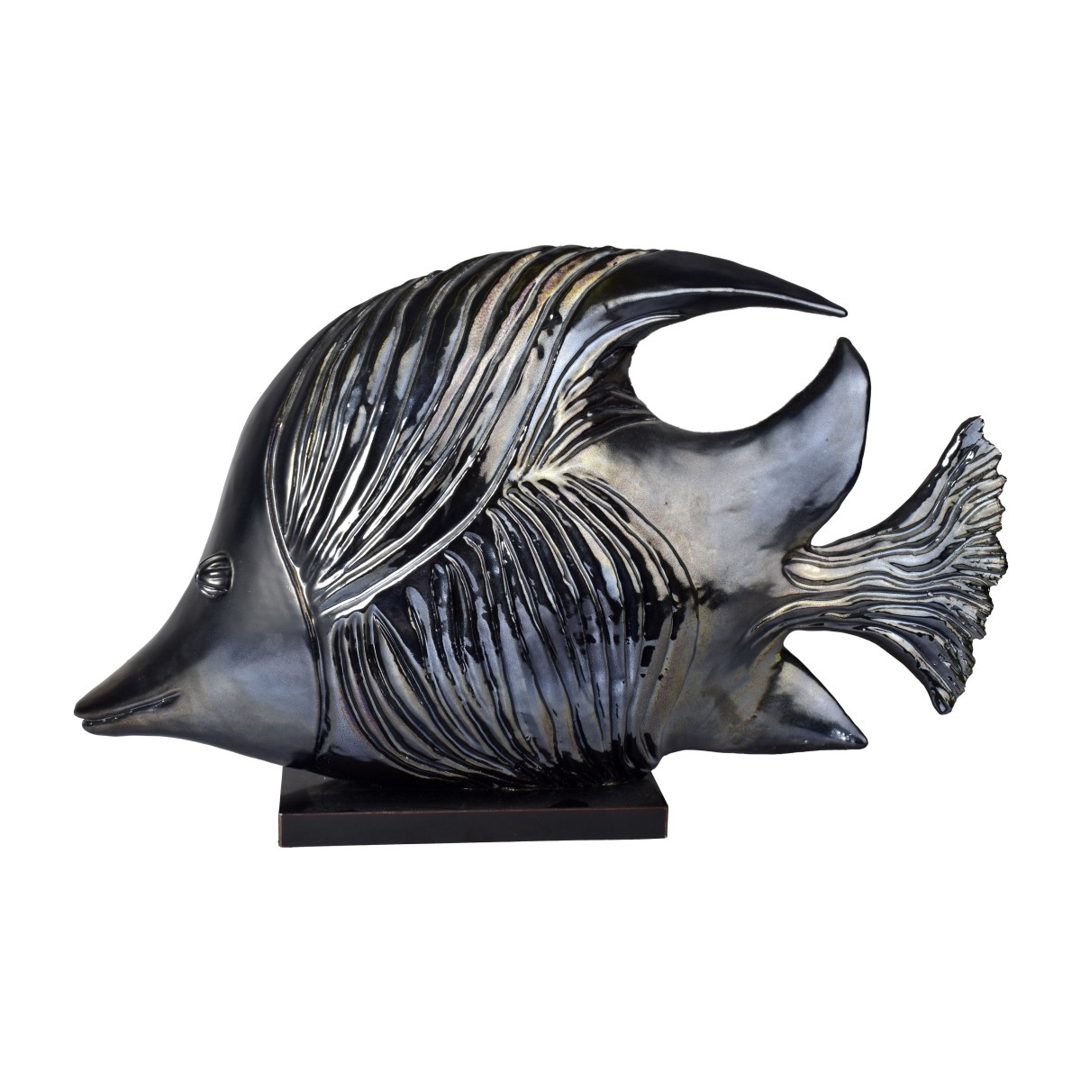 Large Italian Ceramic Fish Sculpture by P. Granchi