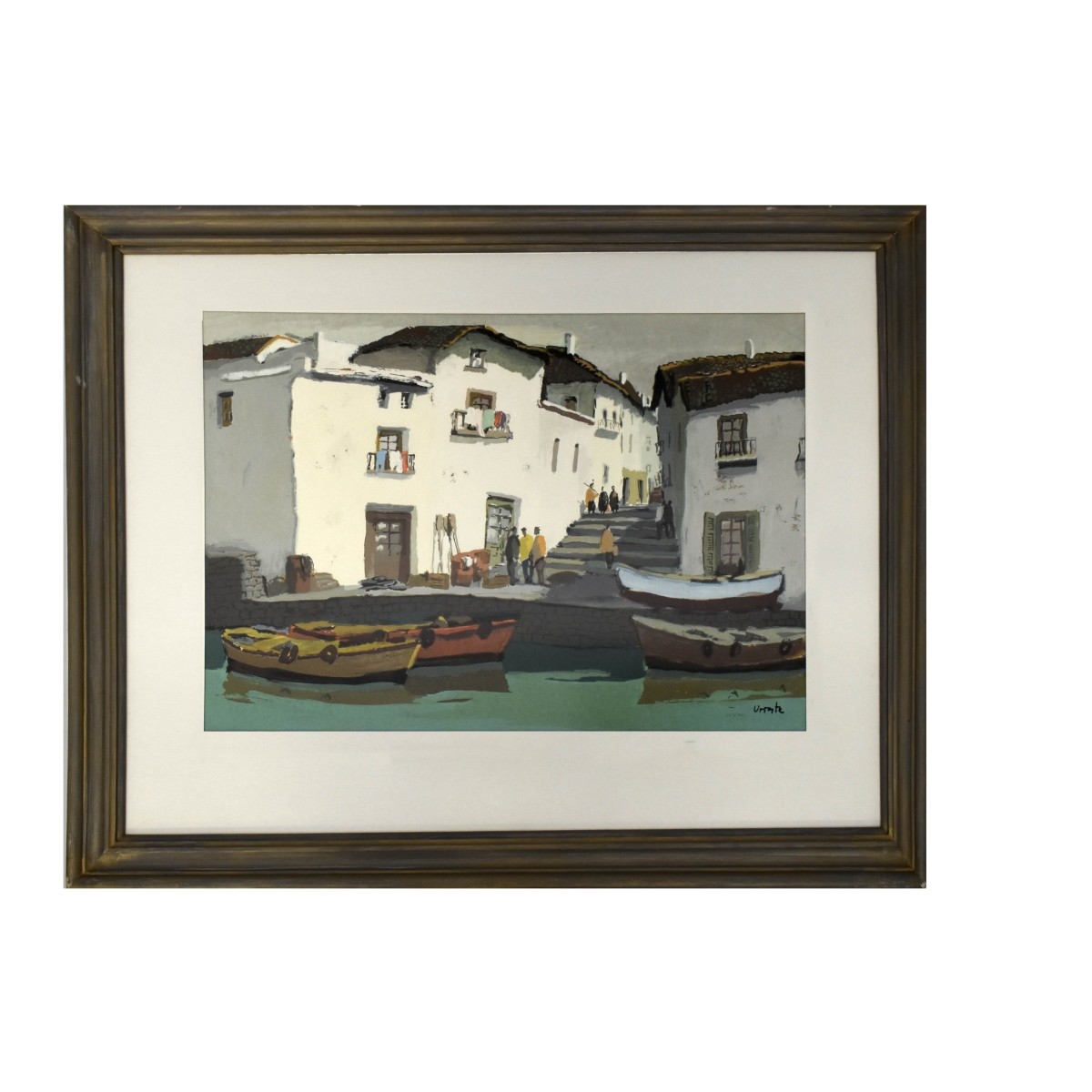 Venice Canal Scene Framed Lithograph