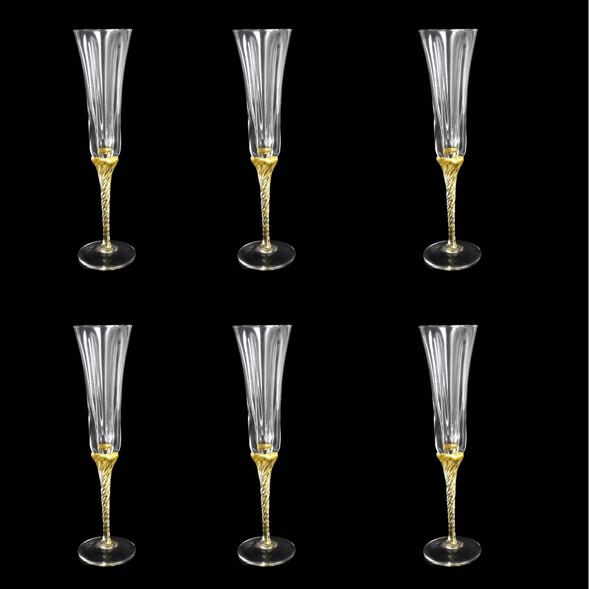 Murano Crystal Champagne Flutes