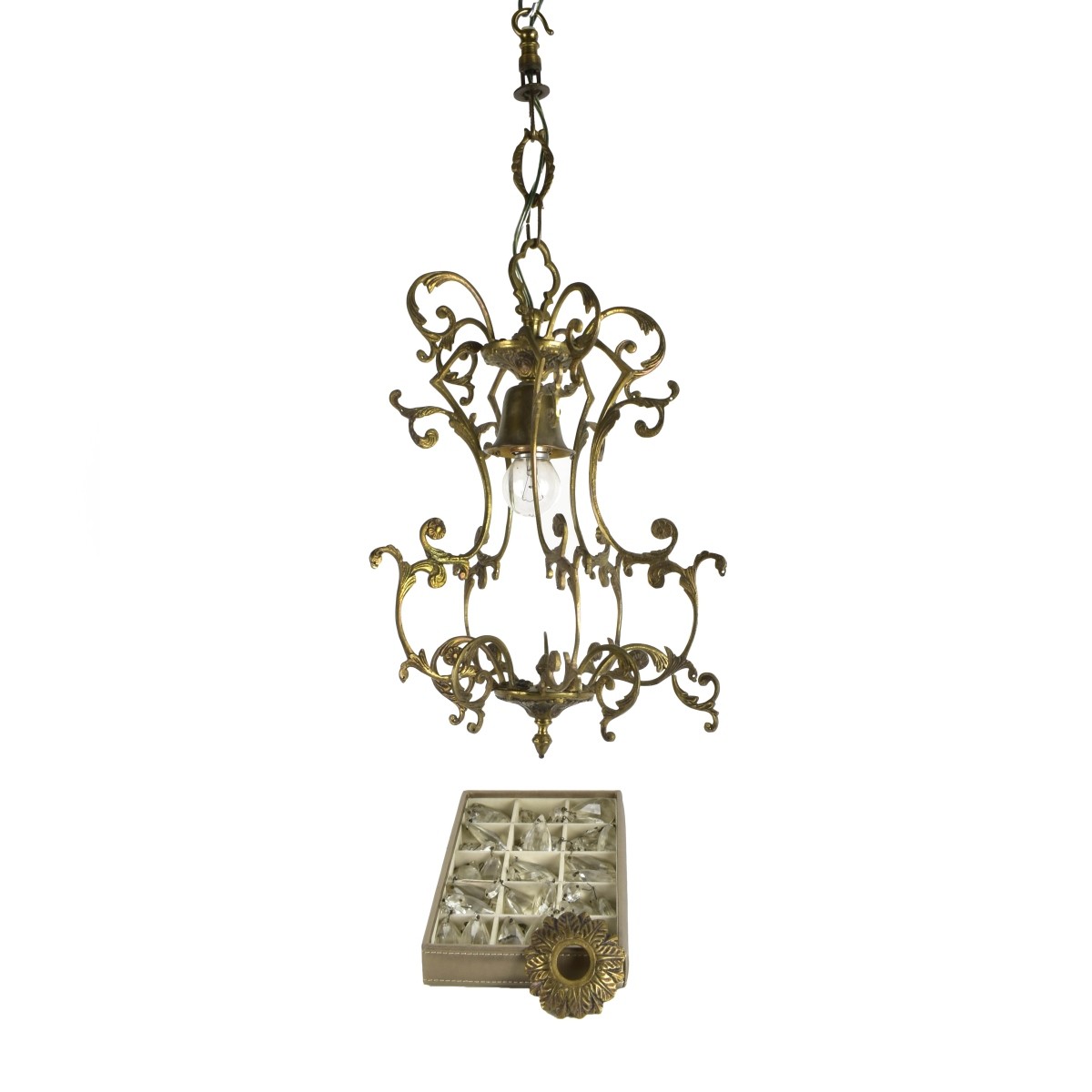 Vintage Metal Hanging Light Fixture