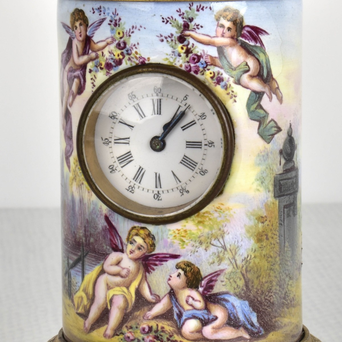 19th Century Viennese Enameled Clock.