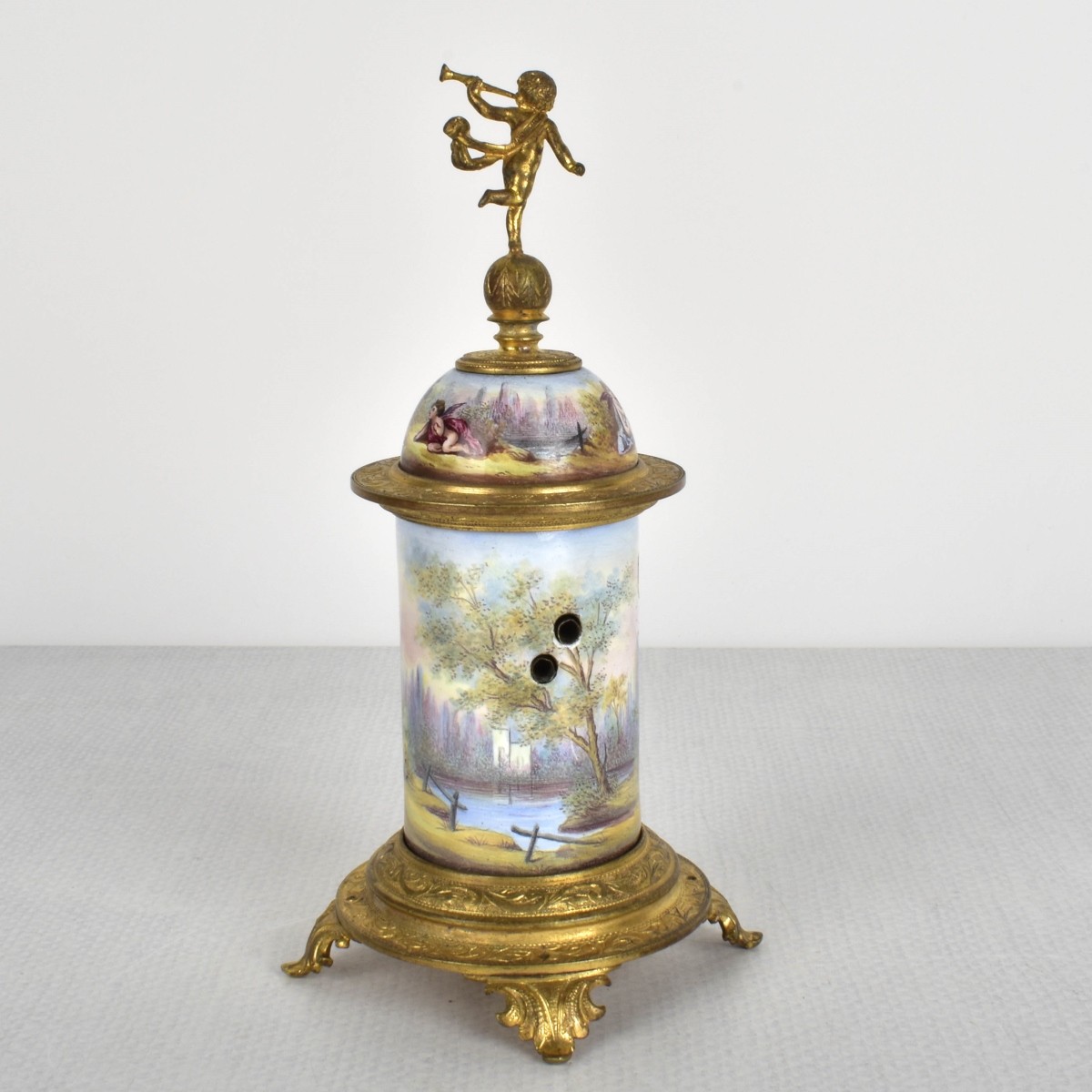 19th Century Viennese Enameled Clock.