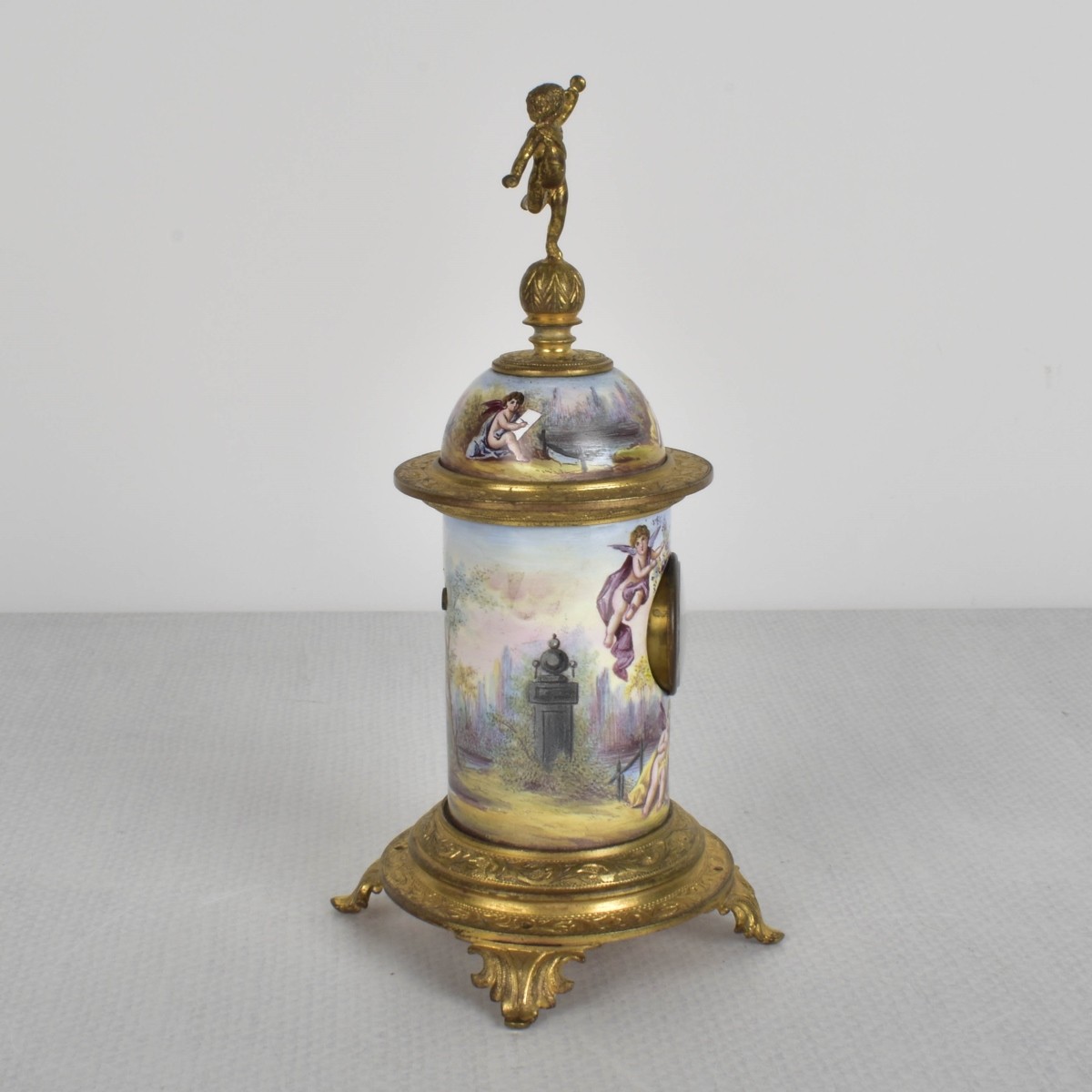 19th Century Viennese Enameled Clock.