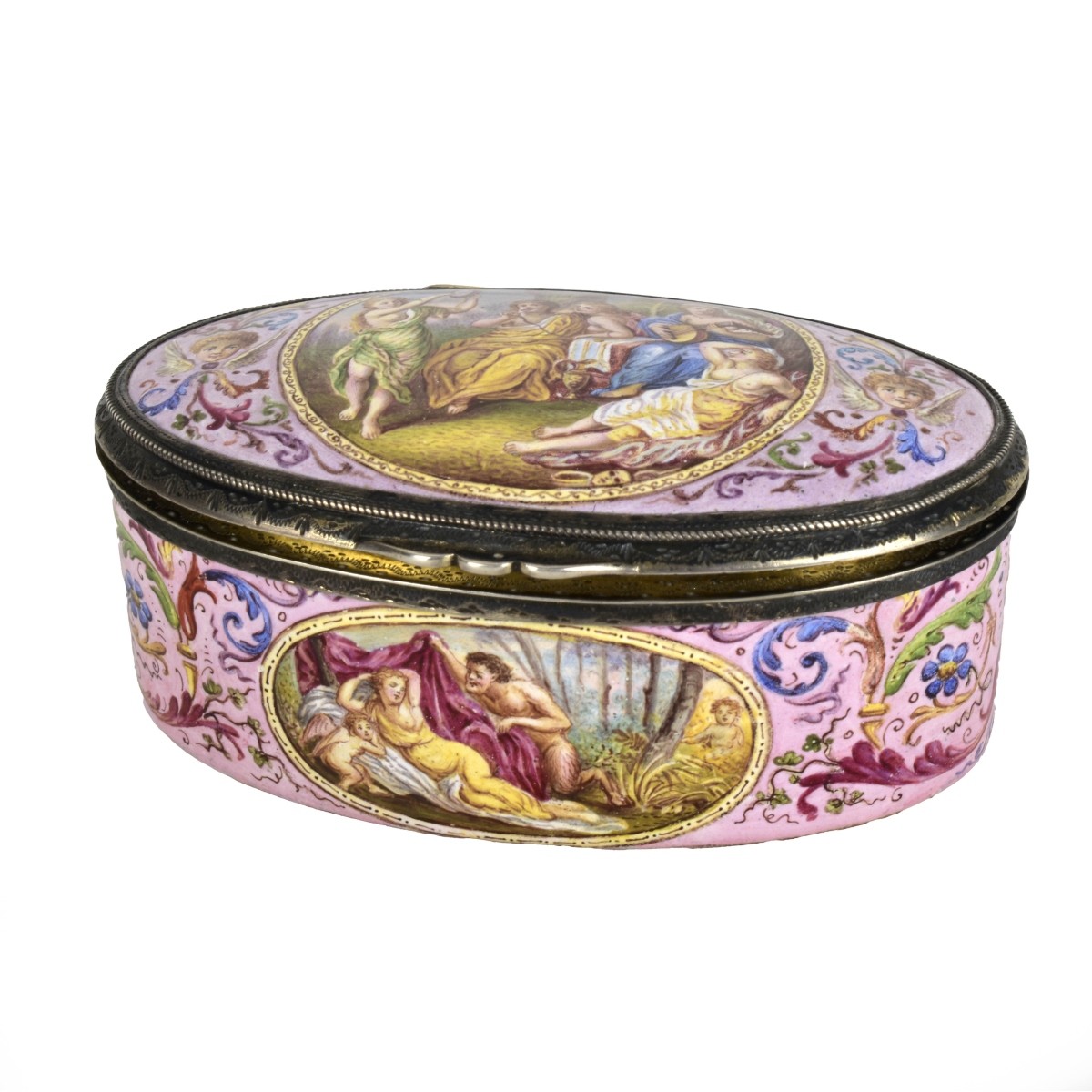 19th Century Viennese Enameled Hinge Box