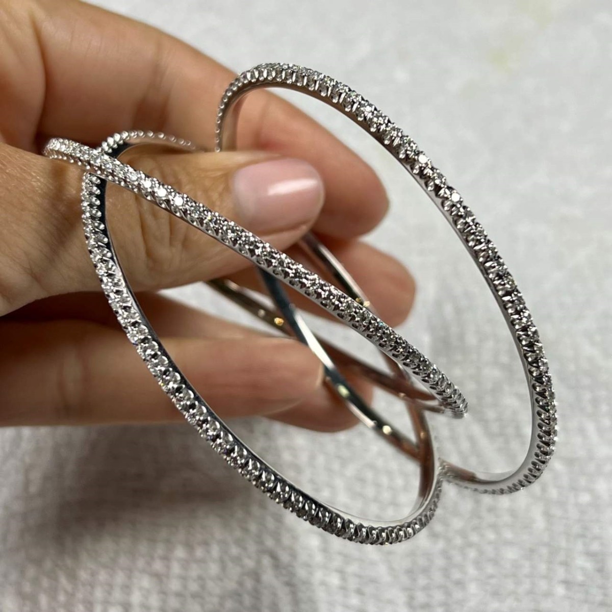 Diamond and 18K Bangle Bracelets