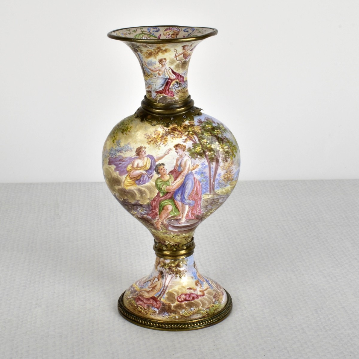 19th Century Viennese Enameled Bud Vase