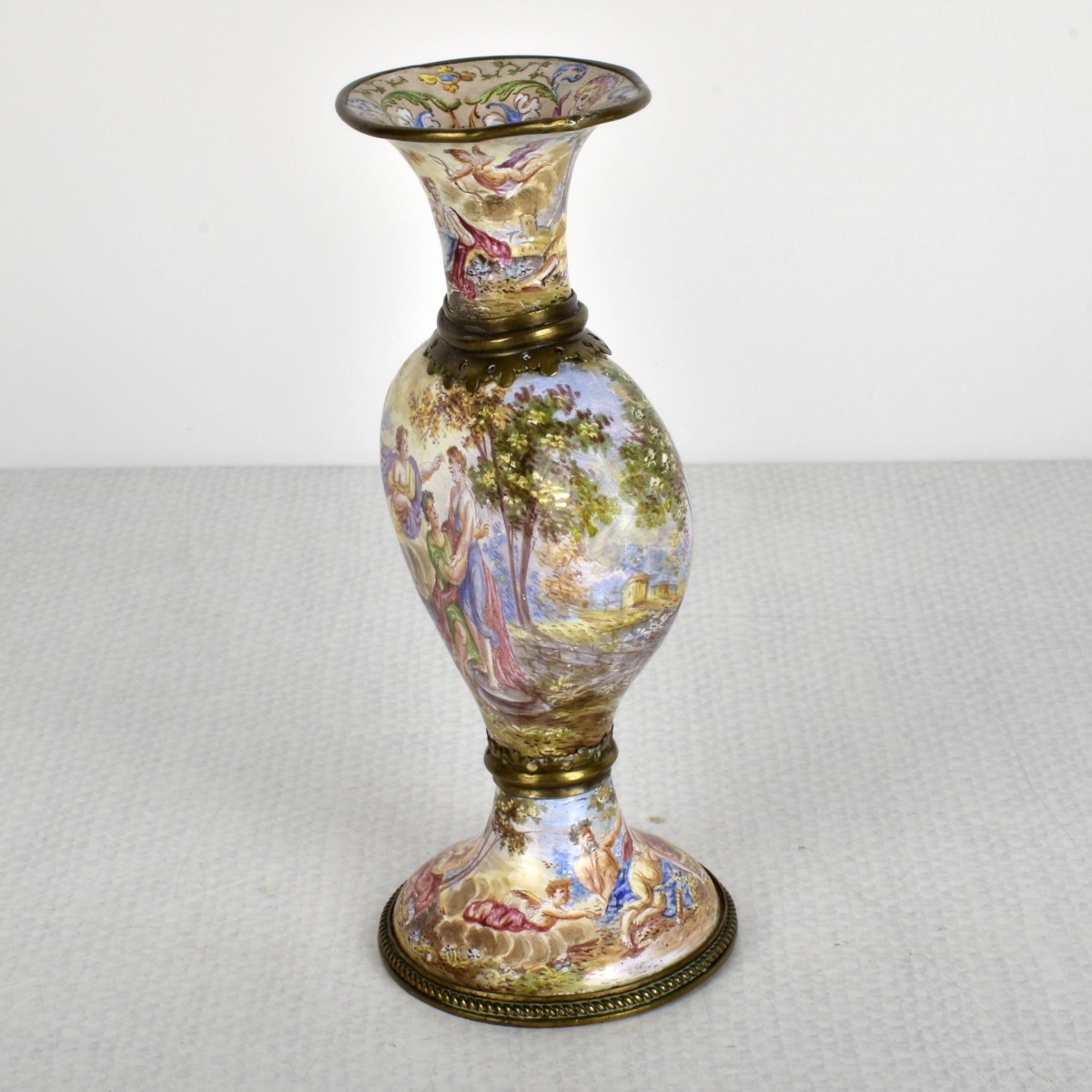 19th Century Viennese Enameled Bud Vase