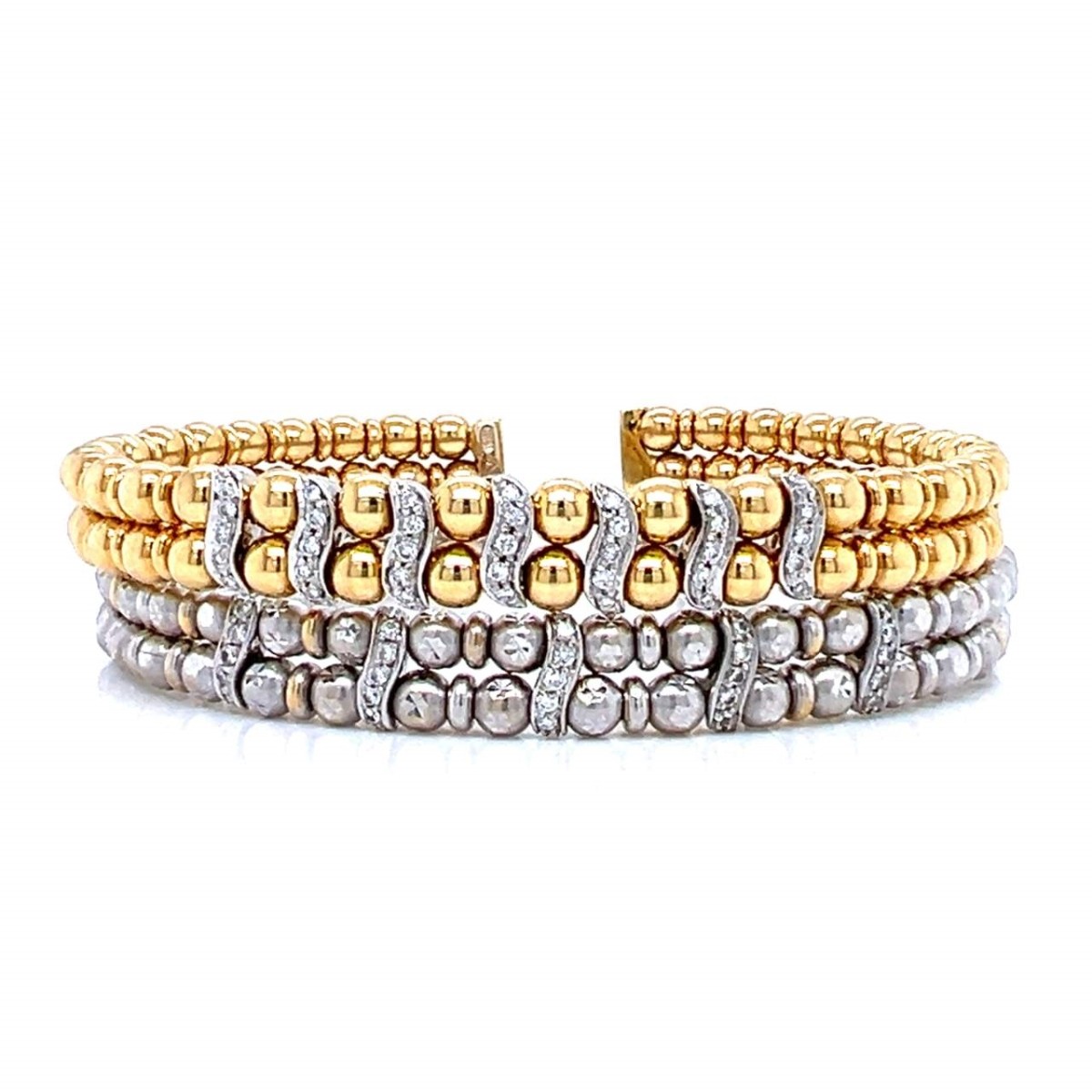 Diamond and 18K Bangle Bracelets