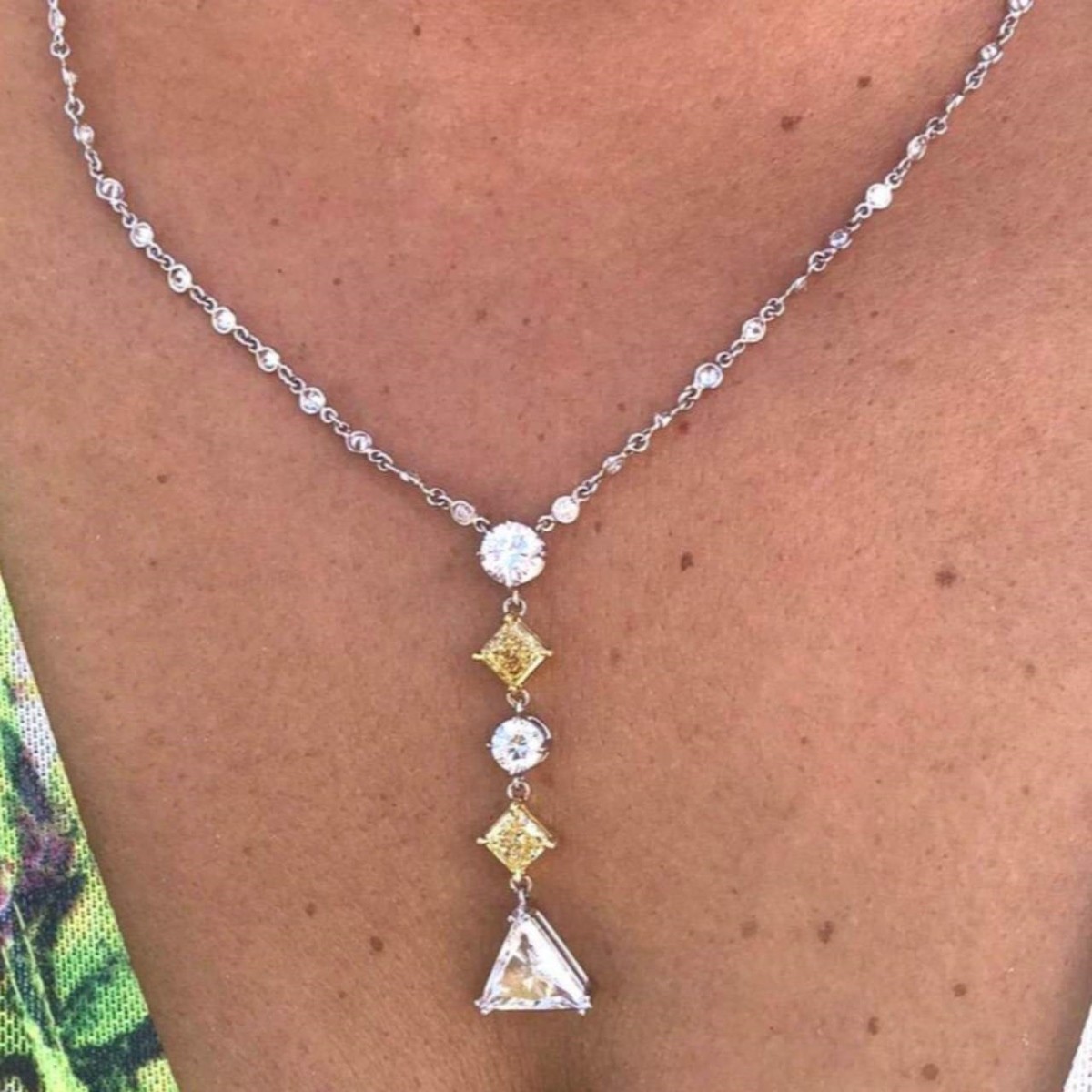 Diamond, Platinum and 18K Necklace