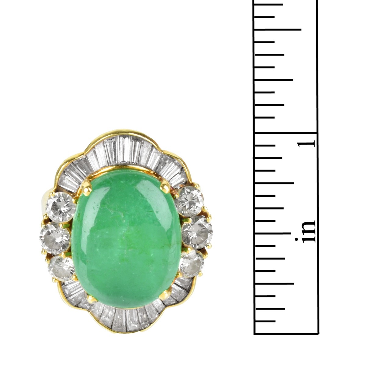 Emerald, Diamond and 18K Ring