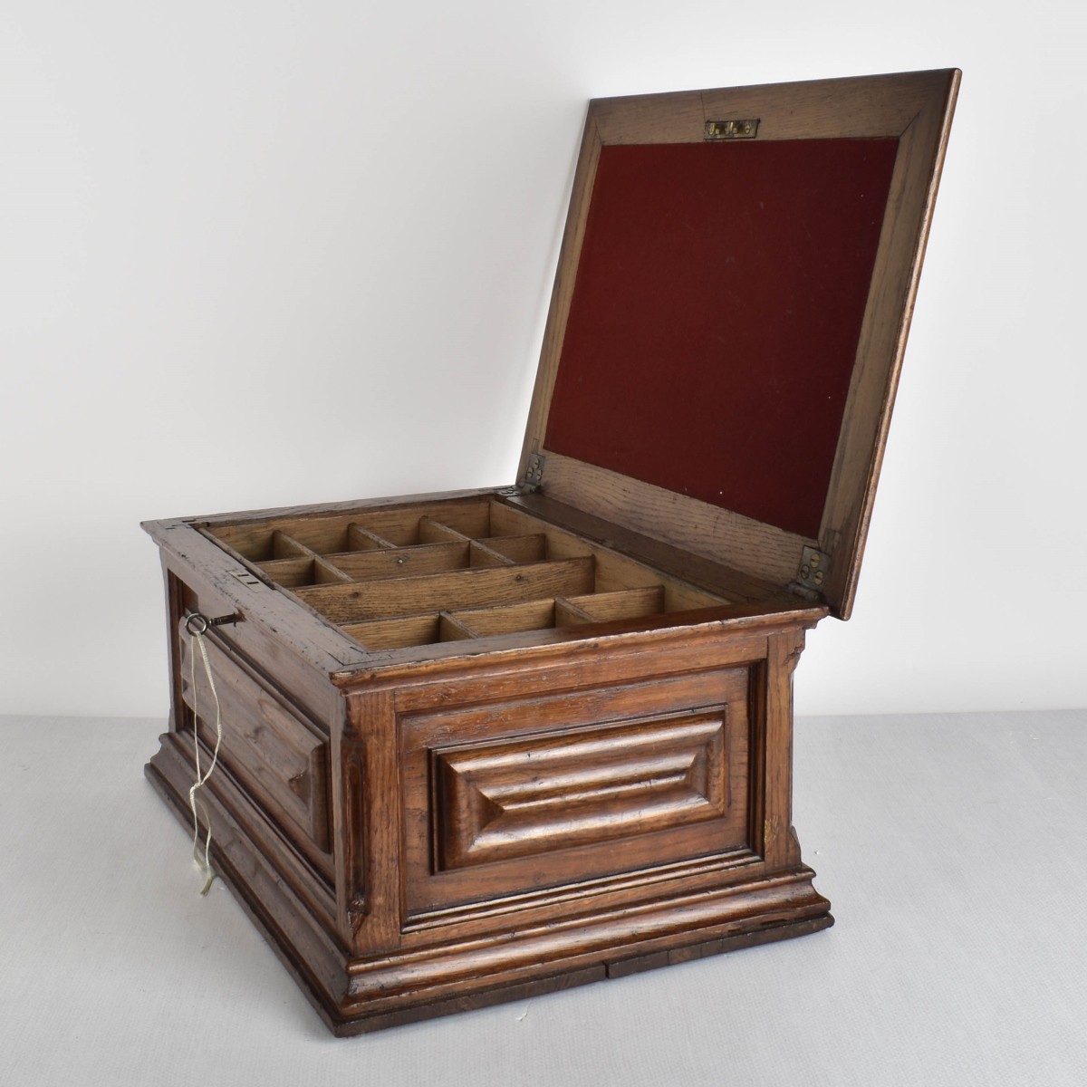 Oak Antique Divided Wood Storage Box